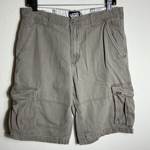 Vans Cargo Shorts Mens 30 Vintage Y2K Skate Khaki Grey Cotton Utility Hybrid